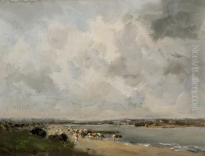Cows By The Riverbank by Willem George Fred. Jansen
