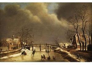 Winterliches Eisvergnugen by Johannes Christian Janson