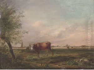 A Landscape With Cattle And Sheep by Johannes, Jacobus Janson