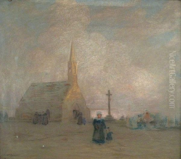 Sortie De La Messe Le Soir. - view 1