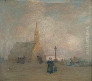 Sortie De La Messe Le Soir. by Mathurin Janssaud
