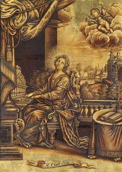 Saint Cecily At The Organ - view 1