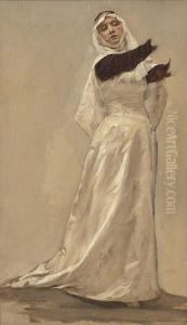 Dame In Weisem Gewand (unvollendet)