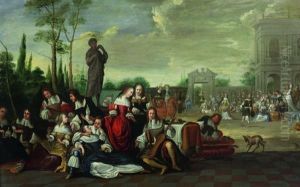 Scenes Courtoises by Hieronymus Janssens