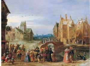Scene De Carnaval Dans Une Ville Des Flandres