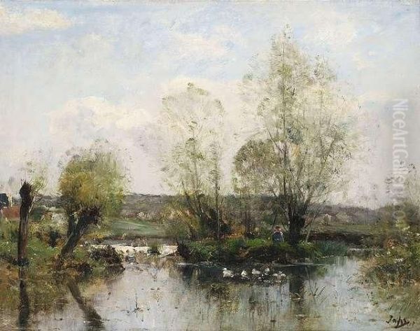 Summery Landscapewith A Pond. - view 1