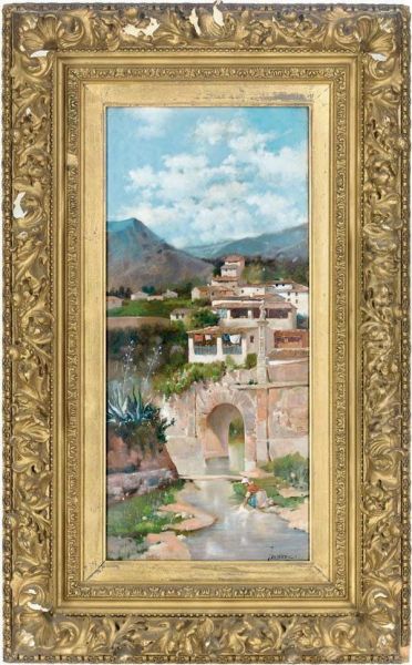 A Washerwoman By A Stream - view 1