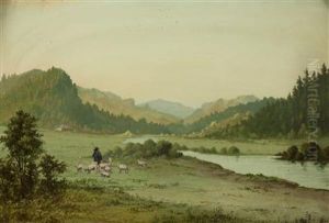 A Landscape With A Shepherd by Bohumil Jaros