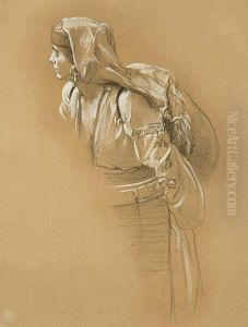 A Montenegrin Girl With A Knapsack On Herback