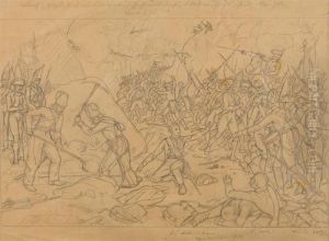 Field Marshall Suworow With His Russian Army At St Gotthard. by Karl Jauslin