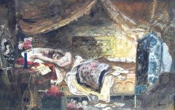 Sketch Of A Recumbent Figure In A Garret - view 1