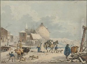 Le Depart Pour Le Marche by Jean Pierre Marie Jazet