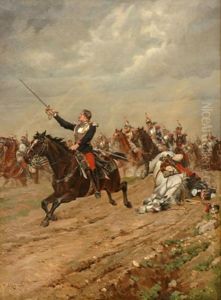 The Charge Of The Cuirassiers by Paul Leon Jazet