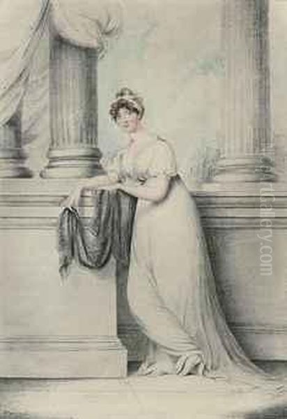 Portrait Of H.r.h. Princess Amelia (1711-1786), Daughter Of Georgeii And Queen Caroline, Full-length, Standing Before Classicalcolumns - view 1