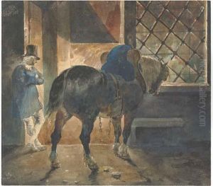A Cart-horse And A Postilion At The Door Of A Forge