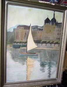 La Voile Blanche, Au Dos Etude De Portrait by Roger Henri Jean-Mairet