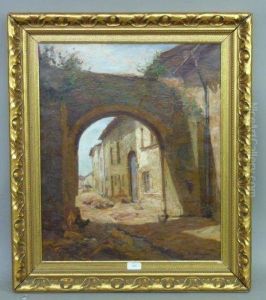 Basse-cour A L'entree Du Village by Alfred Pierre Joseph Jeanmougin
