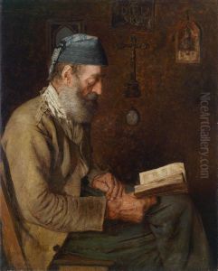 An Old Man Reading by Alfred Pierre Joseph Jeanmougin