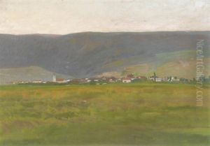 Ansicht Von Cressier Mit Jurakette