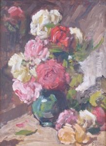 Vase De Roses by Georges Jeannin