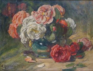 Vase De Roses by Georges Jeannin