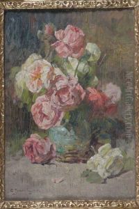 Vase De Roses by Georges Jeannin