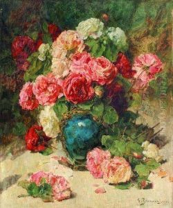 Vase De Roses by Georges Jeannin