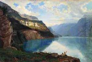 < Paysage >. by Pierre Alexandre Jeanniot