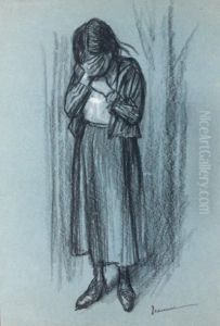 Fillette Pleurant by Pierre Georges Jeanniot