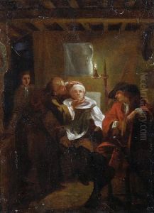 At The Barber by Nicolas Henry Jeaurat De Bertry