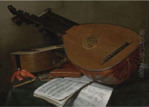 Still Life With A Lute And A Guitar by Nicolas Henry Jeaurat De Bertry