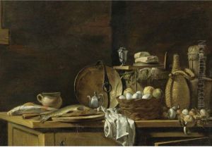 Kitchen Table Still Life by Nicolas Henry Jeaurat De Bertry