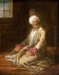Homme Au Turban Dans Un Interieur by Etienne Jeaurat