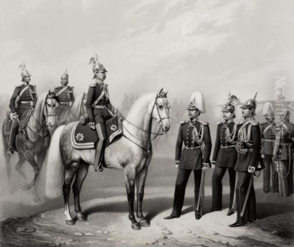 A Pair Of Lithographs: Life Guards Of The Gendarme Troop, And The Garrison Life Guards Battalion - view 1