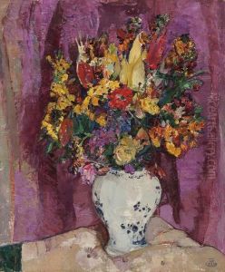 Bouquet Au Vase De Porcelaine by Marcel Jefferys