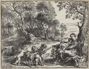Rest On The Flight Into Egypt (hollstein 4) by Christoffel Jegher