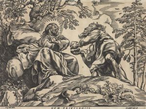 Temptation Of Christ By The Devil (hollstein 6) by Christoffel Jegher