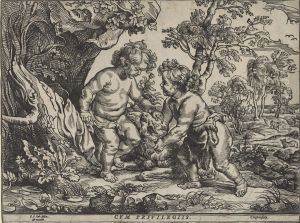 The Infant Christ And Saint John Playing With The Lamb (hollstein5)