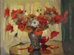 Mohnblumen In Einer Vase by Rudolph Jelinek