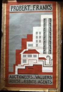 Poster Design For Probert & Franks Auctioneers And Valuers. by Mainie Harriet Jellett