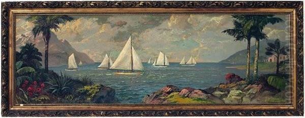 Seascape With Sailboats - view 1