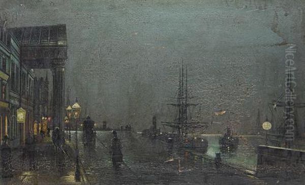 Moonlit Port Scene - view 1
