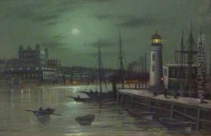 Scarborough By Moonlight by Wilfred Jenkins