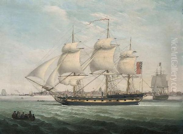 Merchantmen In The Mersey, With The Port Of Liverpool Beyond - view 1