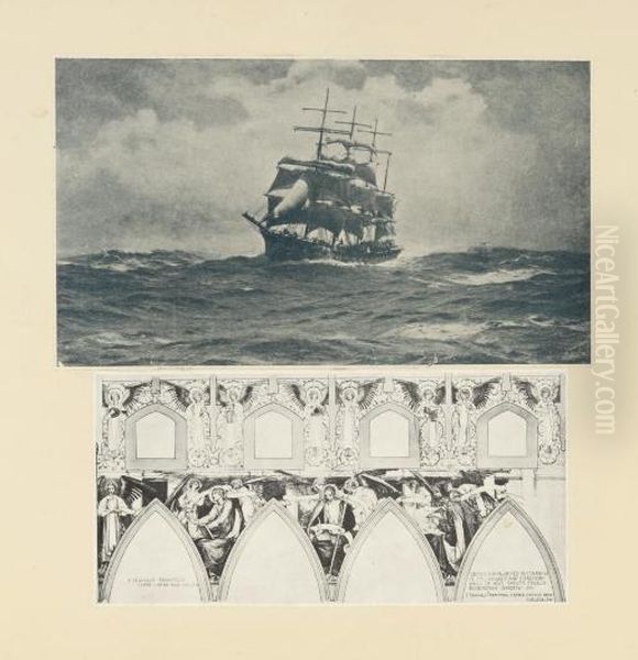 Sailing Ship And Church Wall Design - view 1