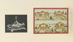 Casket And Model Brick Facades In Landscape by Humphrey Jennings