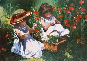 Two Girls In A Poppy Field by Sharyn Jennings