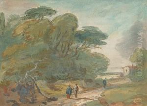 Figures On A Path, Hampstead by William George Jennings
