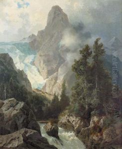 Rosenlaui-gletscher Und Wellhorn.