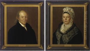 Portrait Of Captain Lazarus Ruggles And Hannah Bostwick Ruggles Of New Milford, Connecticut by Richard Jennys